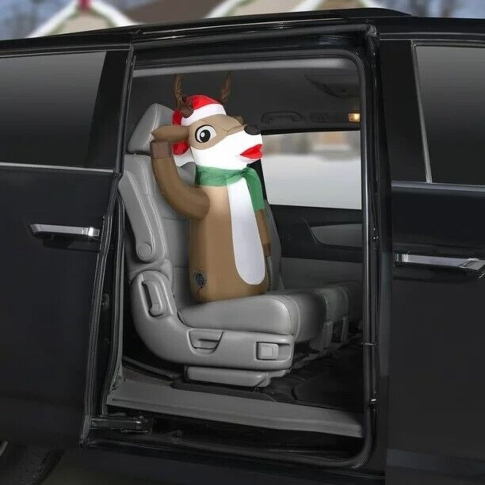 Gemmy Airblown Inflatable‎ Reindeer Car Buddy 3Ft Energy Efficient LED Christmas